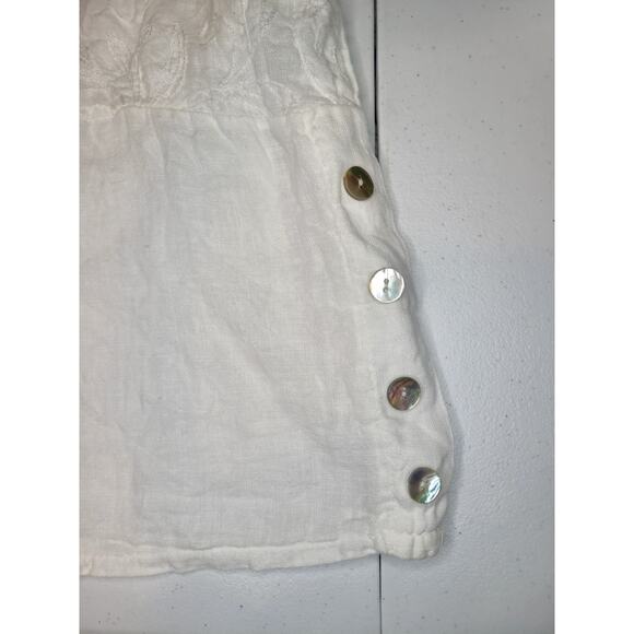 Lungo L'Arno Womens M Embroidered Top 100% Linen, Beachy Feminine Made In Italy - Picture 5 of 12